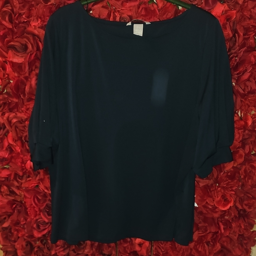 H&M NWOT Classic Navy Blue Blouse Size Xlarge